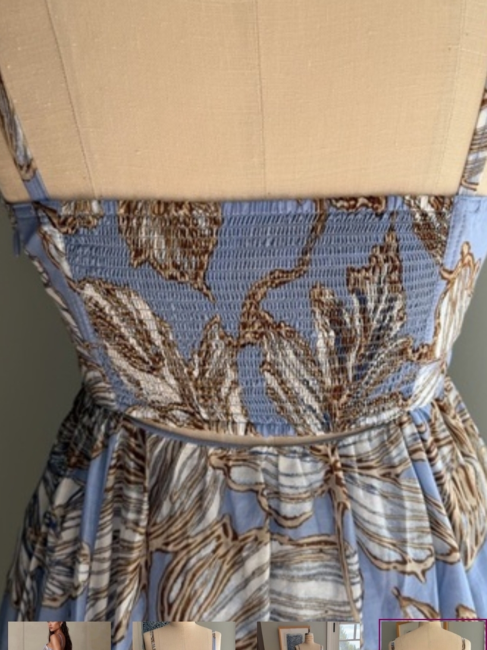 Banana Republic Light Blue Floral Cutout Maxi Sundress Size 14 New - Picture 5 of 16